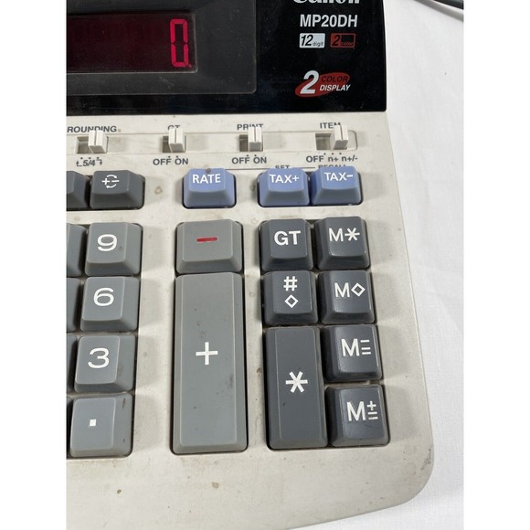 Canon MP20DH Printing Calculator 2 color display 12 digit “Parts” Sold As is - Picture 3 of 8